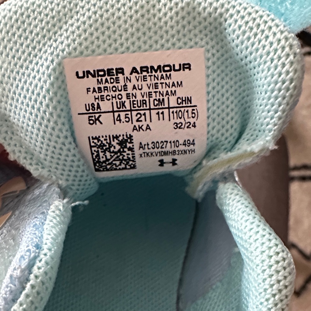 Under Armour toddler girls 5k Light Blue Sneakers - Picture 3 of 3